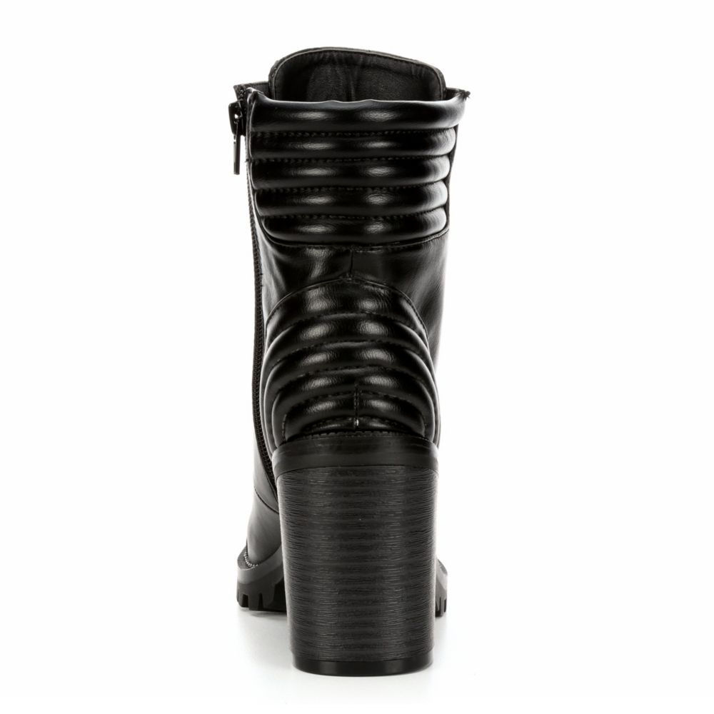 GBG Los Angeles Womens Jetti Chunky Heel Boot - BLACK