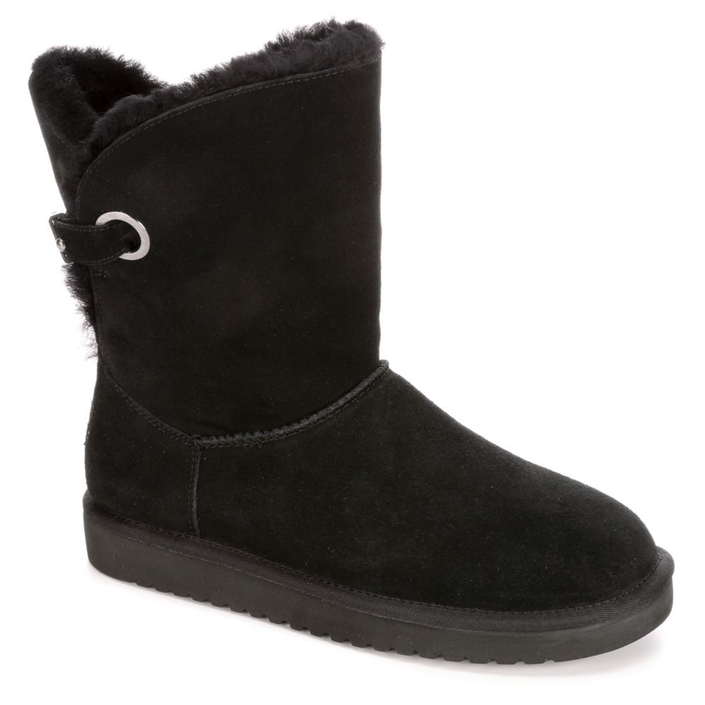 short black fur boots