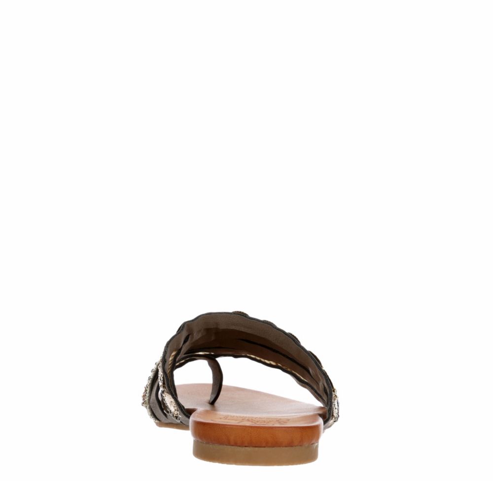 Grey Jellypop Womens Lizzy Flat Slide Sandal Sandals Off Broadway Shoes