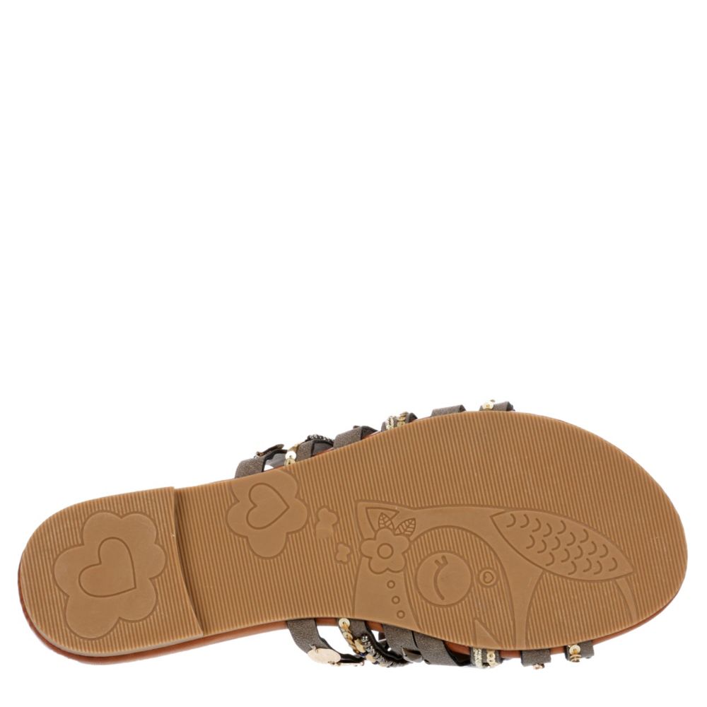 Grey Jellypop Womens Lizzy Flat Slide Sandal Sandals Off Broadway Shoes