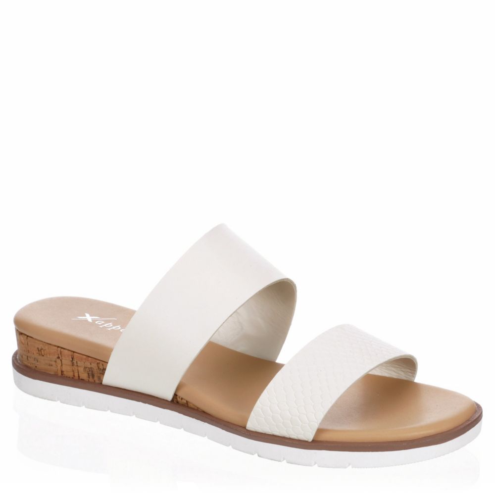 XAPPEAL Womens Farrah Wedge Slide Sandal - WHITE