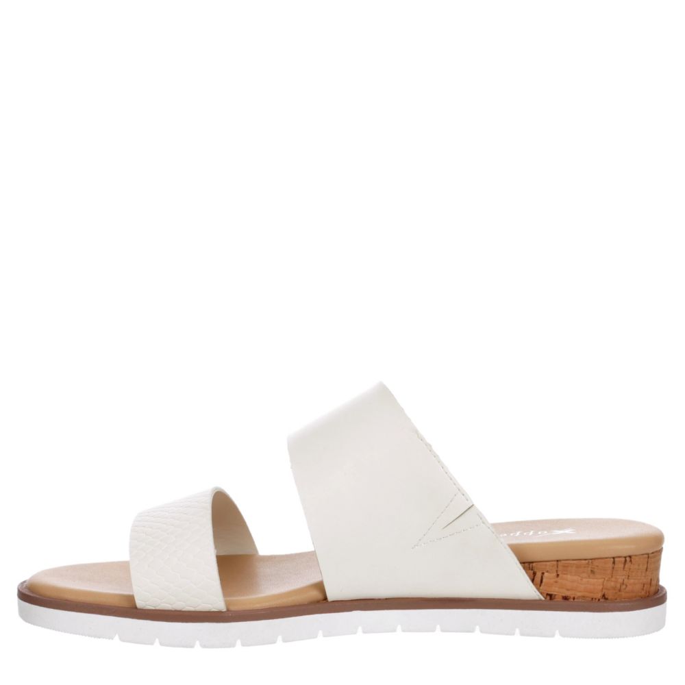XAPPEAL Womens Farrah Wedge Slide Sandal - WHITE