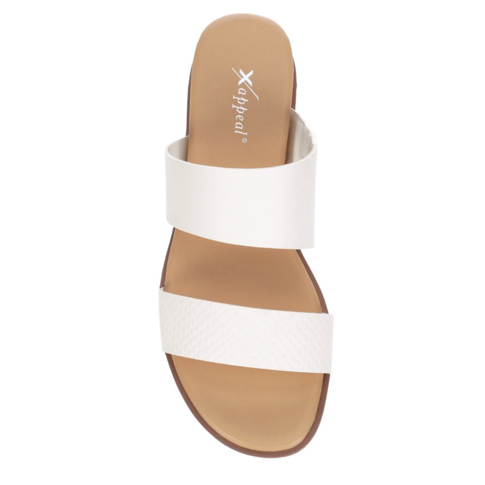 XAPPEAL Womens Farrah Wedge Slide Sandal - WHITE