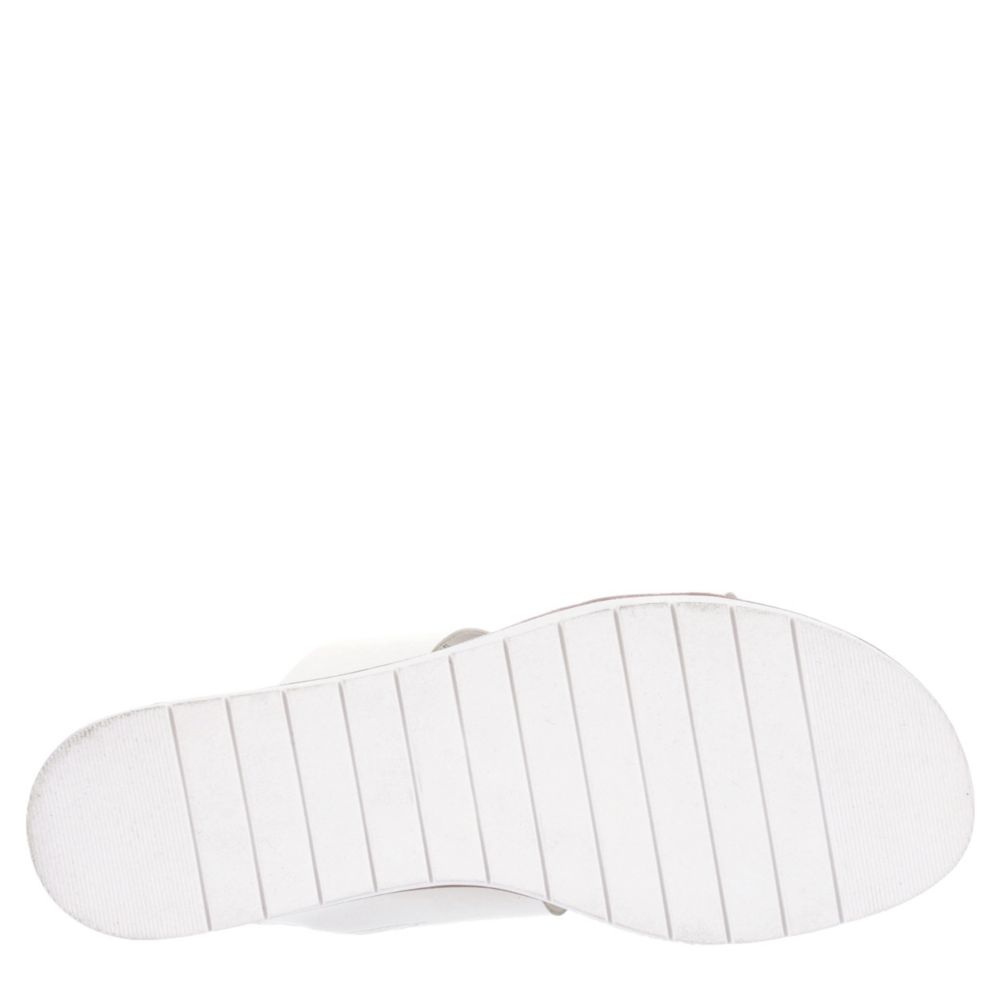 XAPPEAL Womens Farrah Wedge Slide Sandal - WHITE