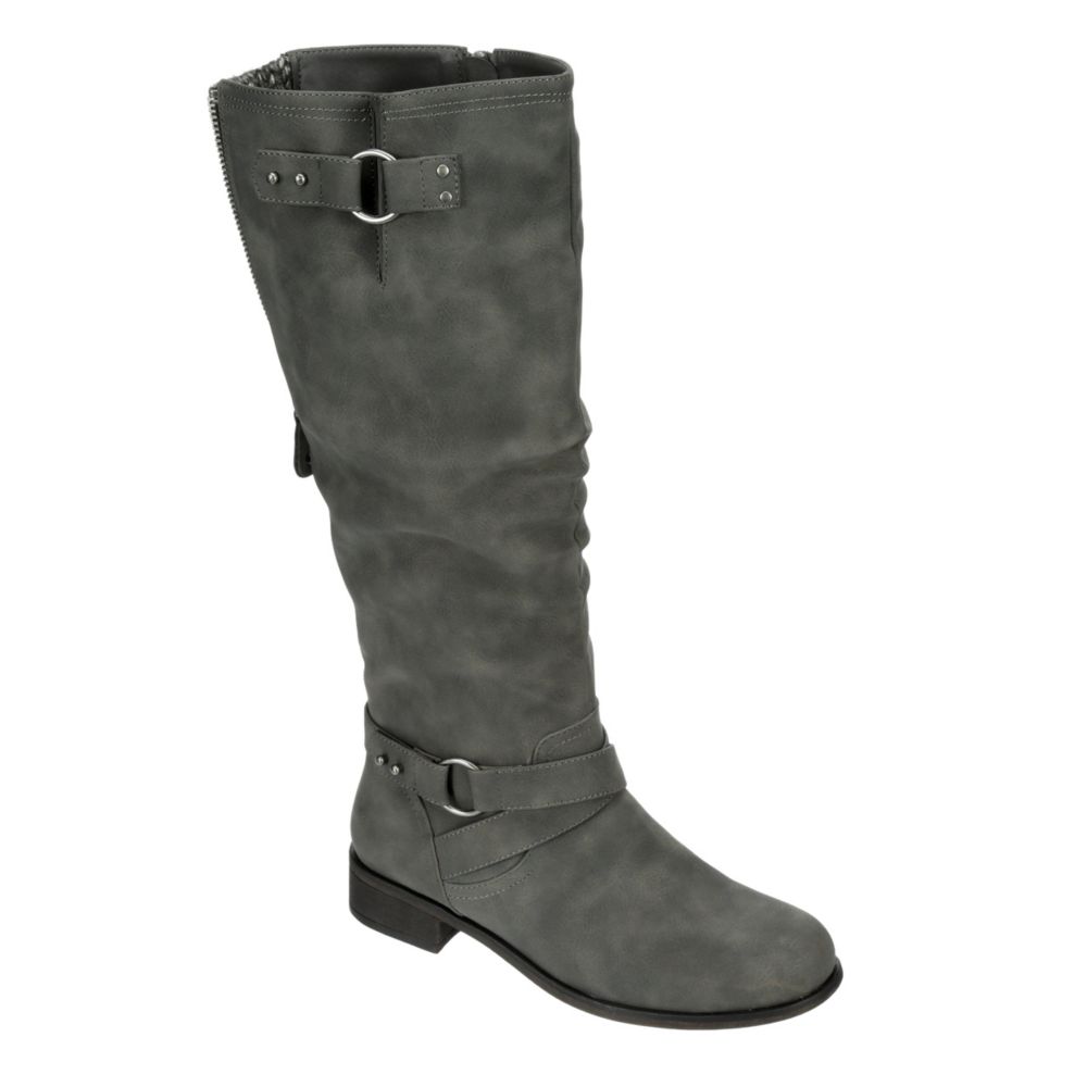 womens grey leather riding boots