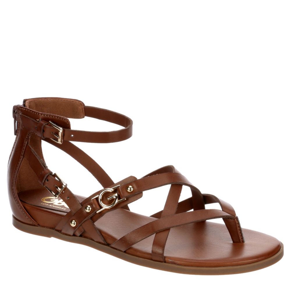 Cognac Gbg Los Angeles Womens Camrin Flat Sandal | Sandals | Off ...