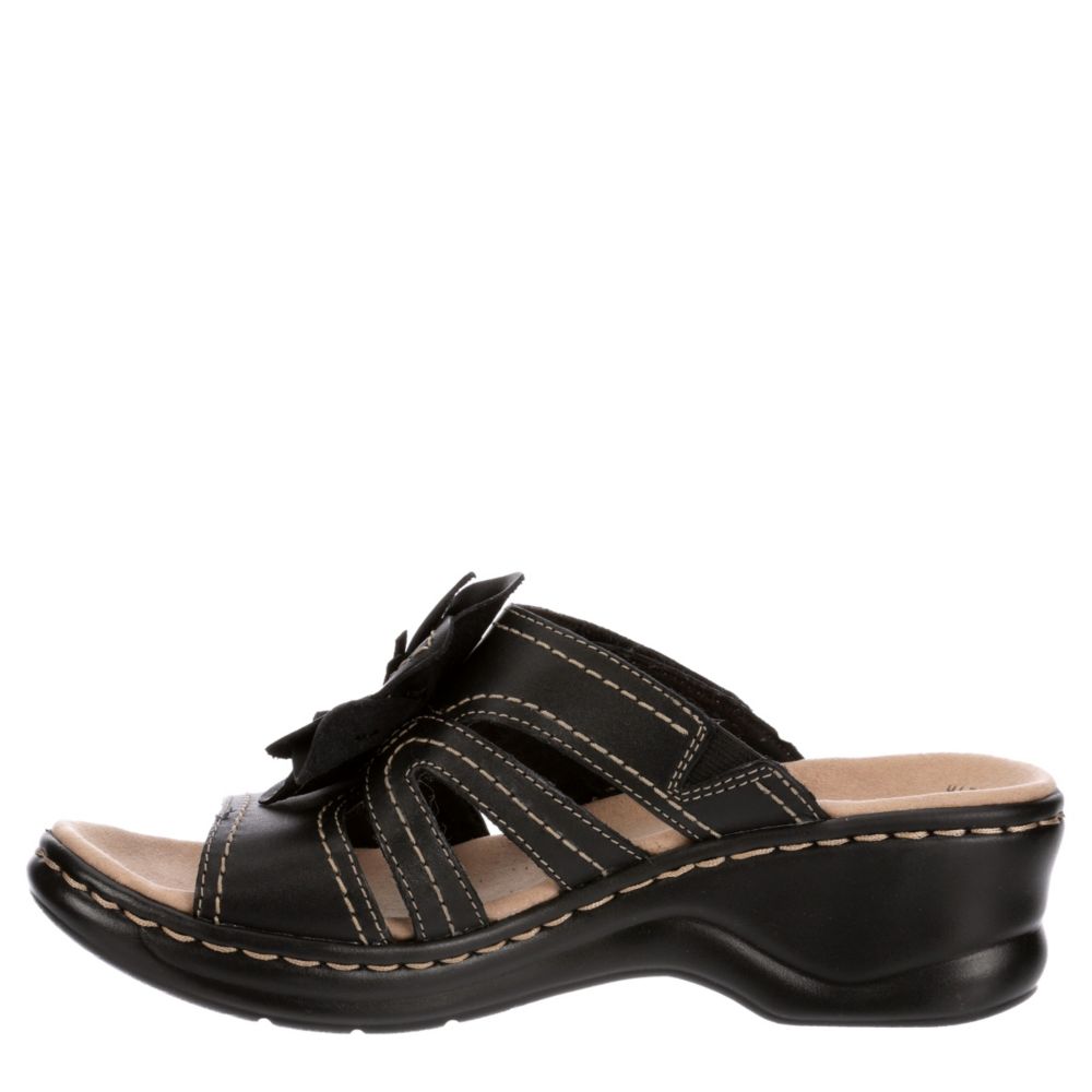 CLARKS Womens Lexi Opal Wedge Slide Sandal - BLACK