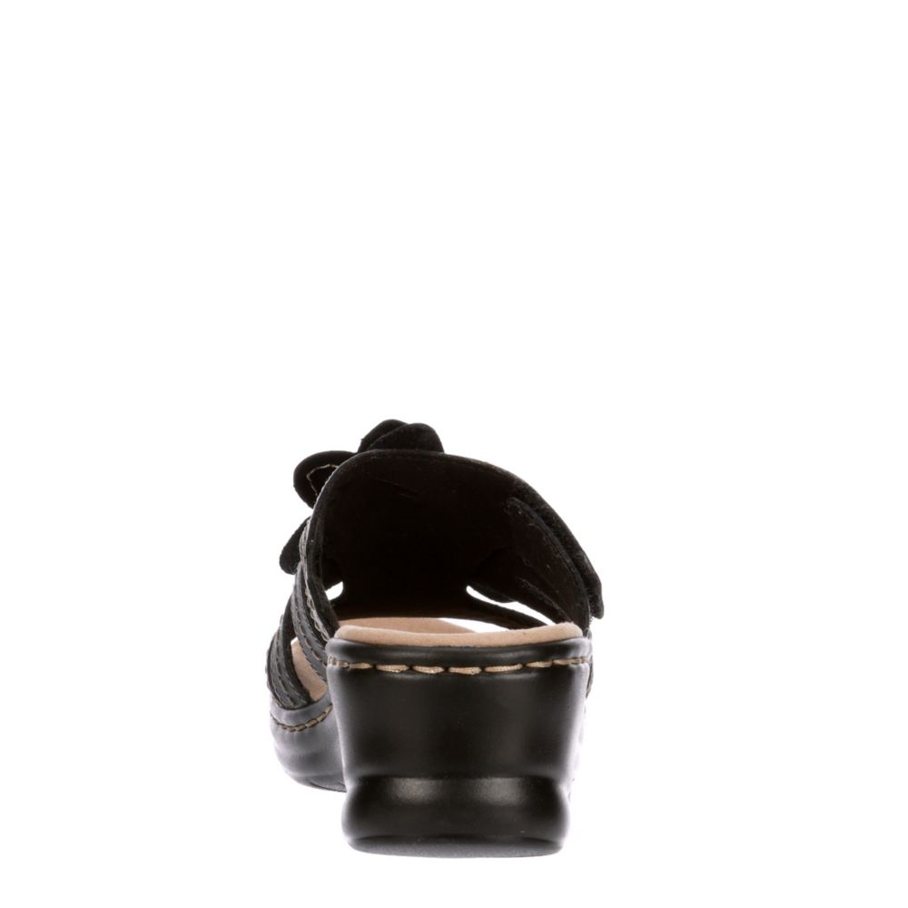 CLARKS Womens Lexi Opal Wedge Slide Sandal - BLACK