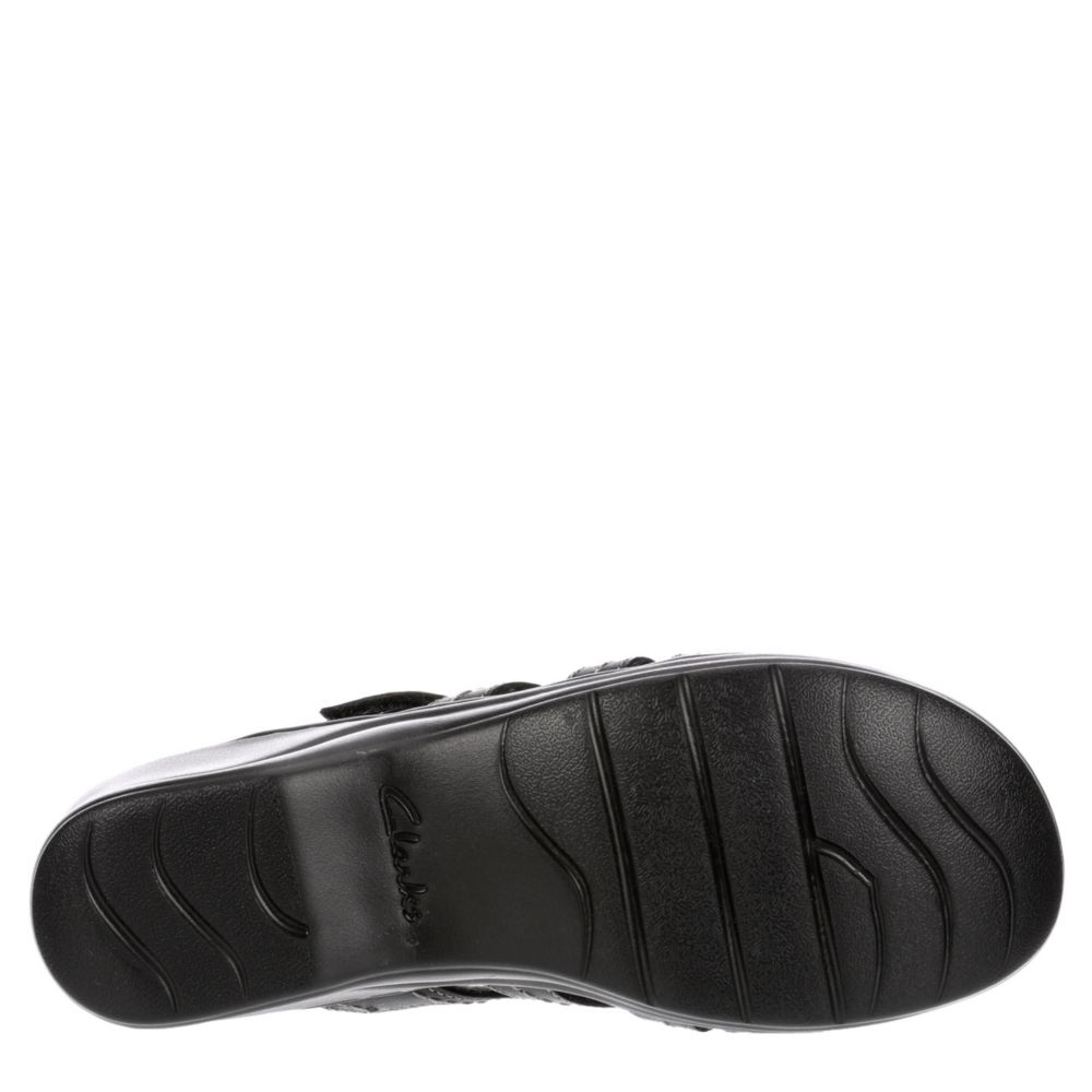 CLARKS Womens Lexi Opal Wedge Slide Sandal - BLACK