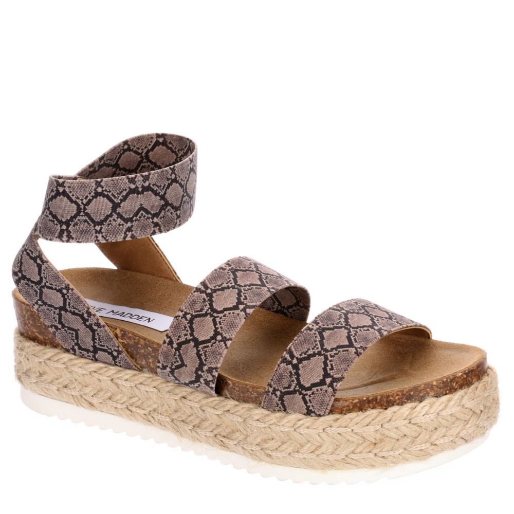 STEVE MADDEN Womens Kimmie Platform Espadrille Sandal - SNAKE