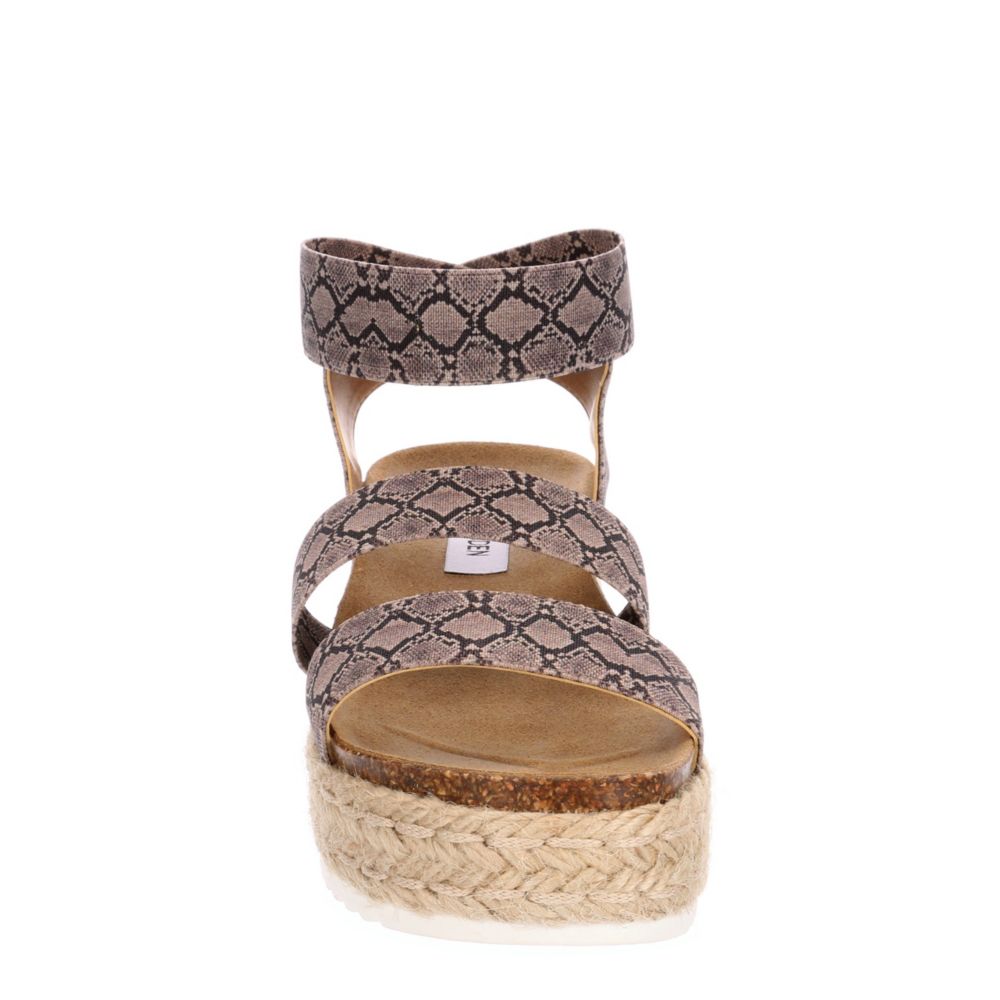 STEVE MADDEN Womens Kimmie Platform Espadrille Sandal - SNAKE