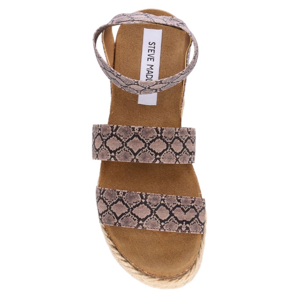 STEVE MADDEN Womens Kimmie Platform Espadrille Sandal - SNAKE