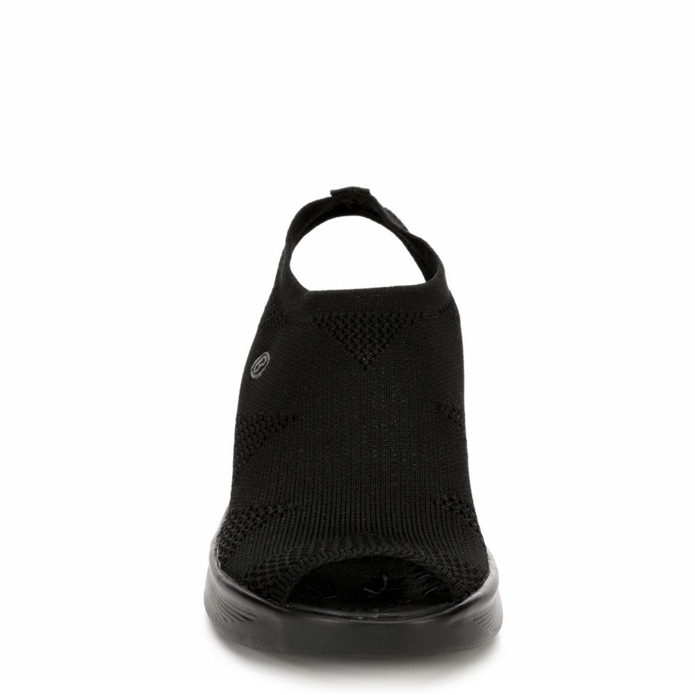 BZEES Womens Secret Wedge Sandal - BLACK