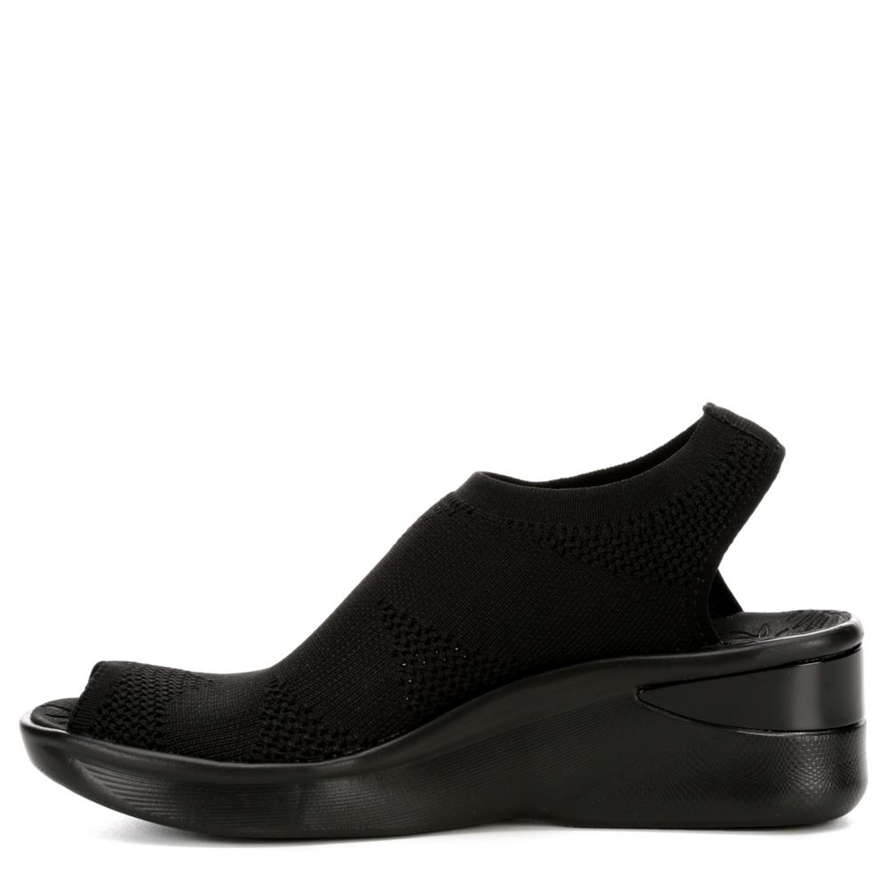 BZEES Womens Secret Wedge Sandal - BLACK