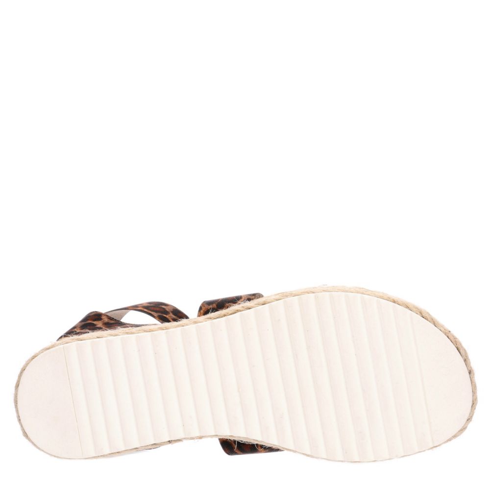 STEVE MADDEN Womens Kimmie Platform Espadrille Sandal - LEOPARD