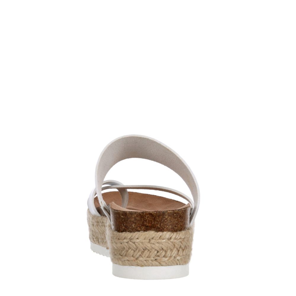 MADDEN GIRL Womens Case Espadrille Footbed Slide Sandal - WHITE