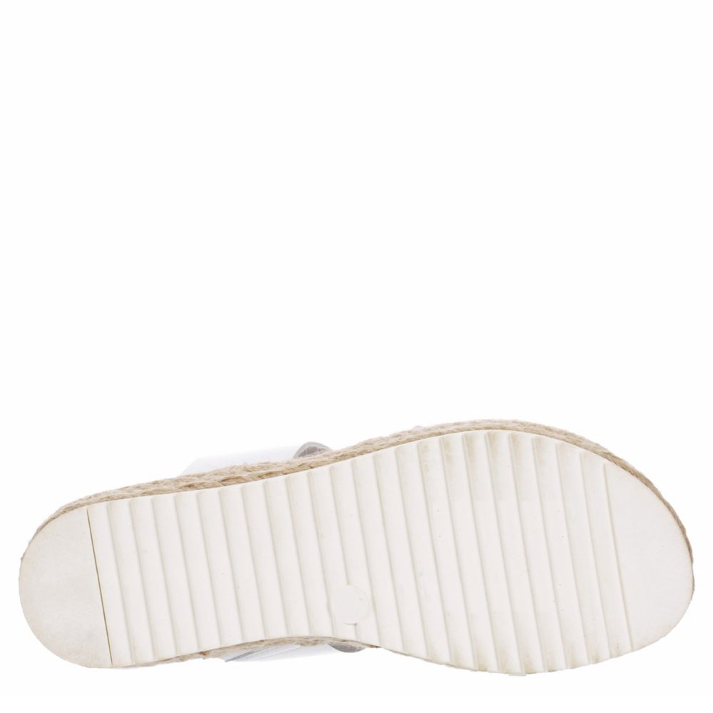 MADDEN GIRL Womens Case Espadrille Footbed Slide Sandal - WHITE