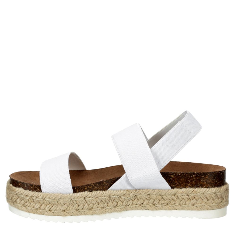 MADDEN GIRL Womens Cybell Espadrille Platform Sandal - WHITE