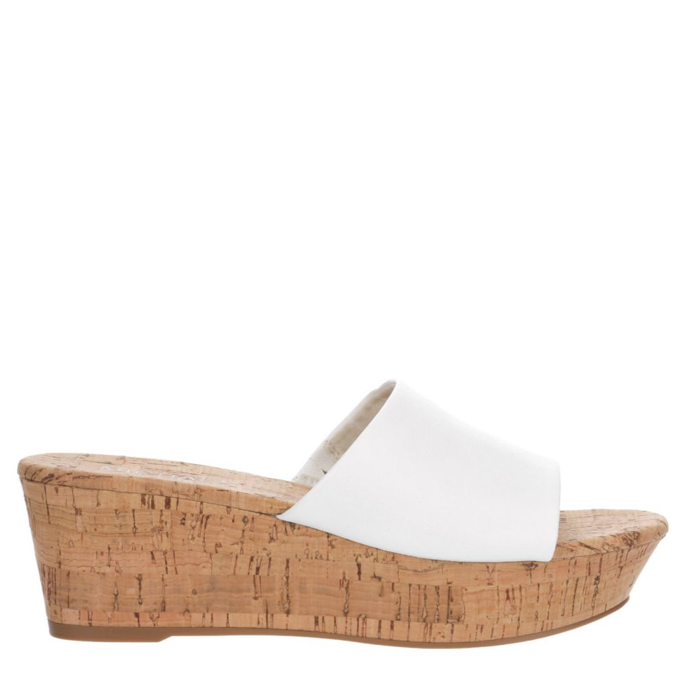 MICHAEL BY MICHAEL SHANNON Womens Ibiza Wedge Sandal - WHITE