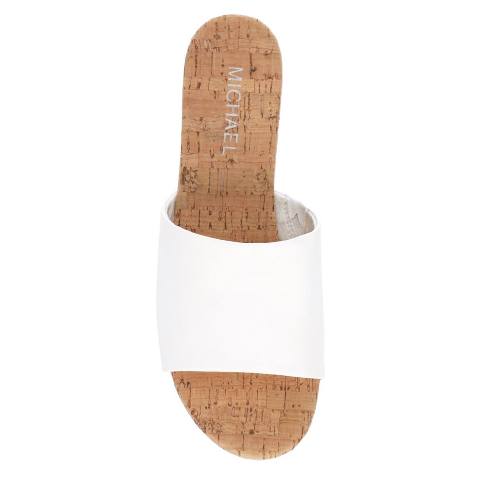 MICHAEL BY MICHAEL SHANNON Womens Ibiza Wedge Sandal - WHITE