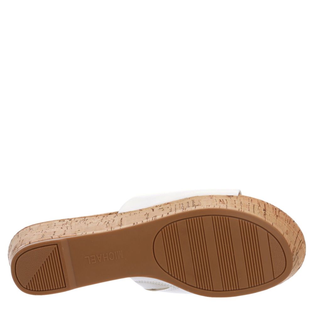 MICHAEL BY MICHAEL SHANNON Womens Ibiza Wedge Sandal - WHITE