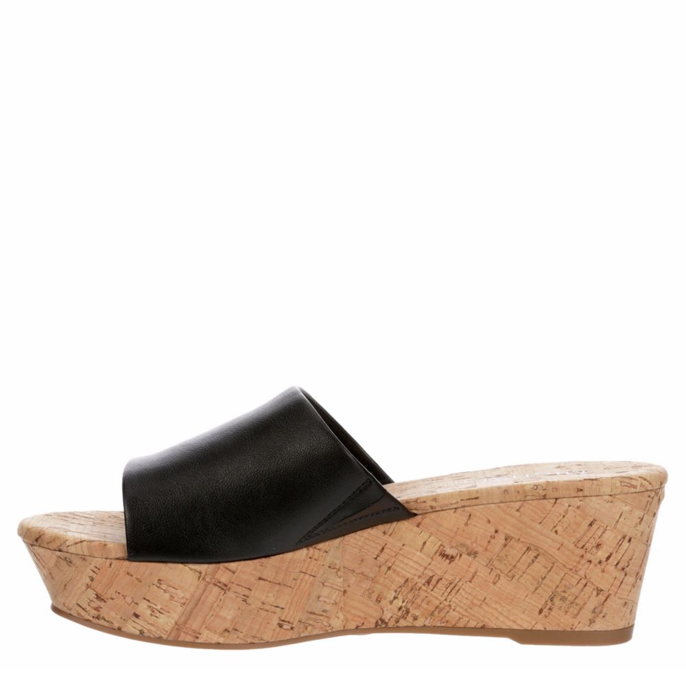MICHAEL BY MICHAEL SHANNON Womens Ibiza Wedge Sandal - BLACK