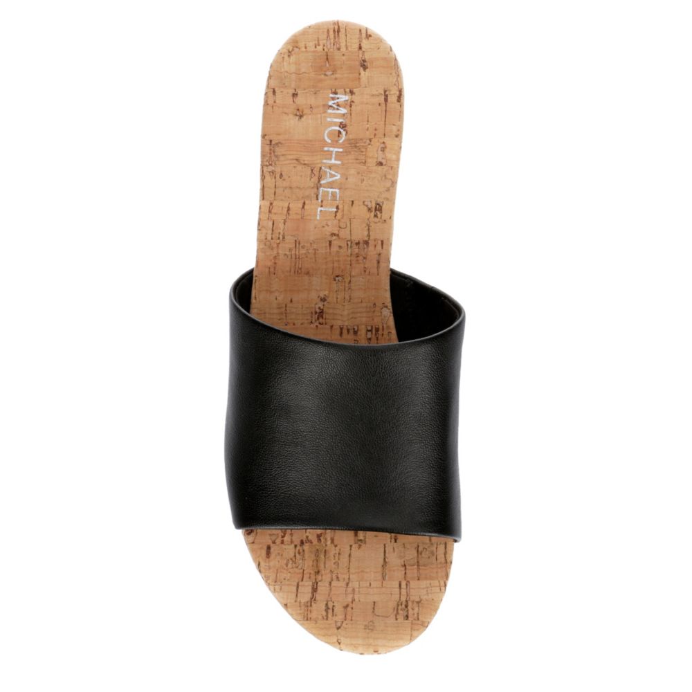 MICHAEL BY MICHAEL SHANNON Womens Ibiza Wedge Sandal - BLACK