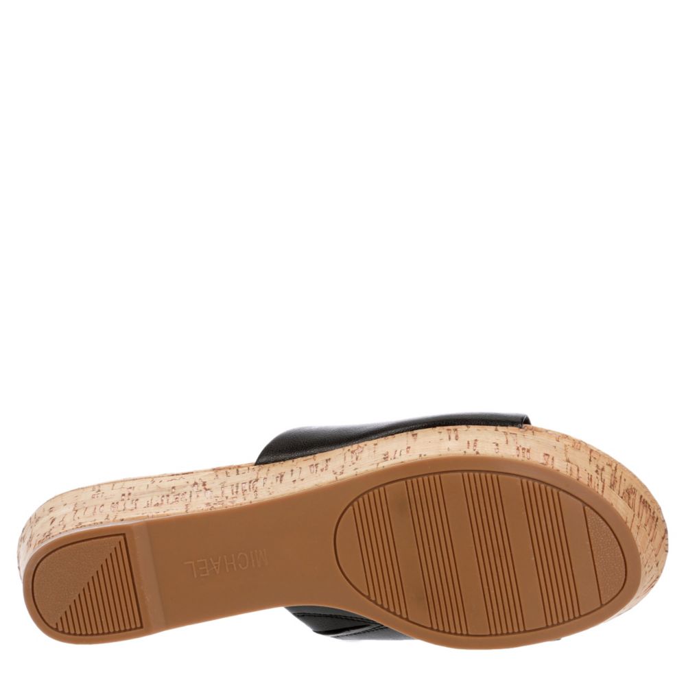 MICHAEL BY MICHAEL SHANNON Womens Ibiza Wedge Sandal - BLACK