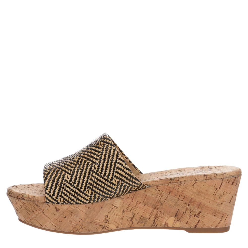 MICHAEL BY MICHAEL SHANNON Womens Ibiza Wedge Sandal - BLACK