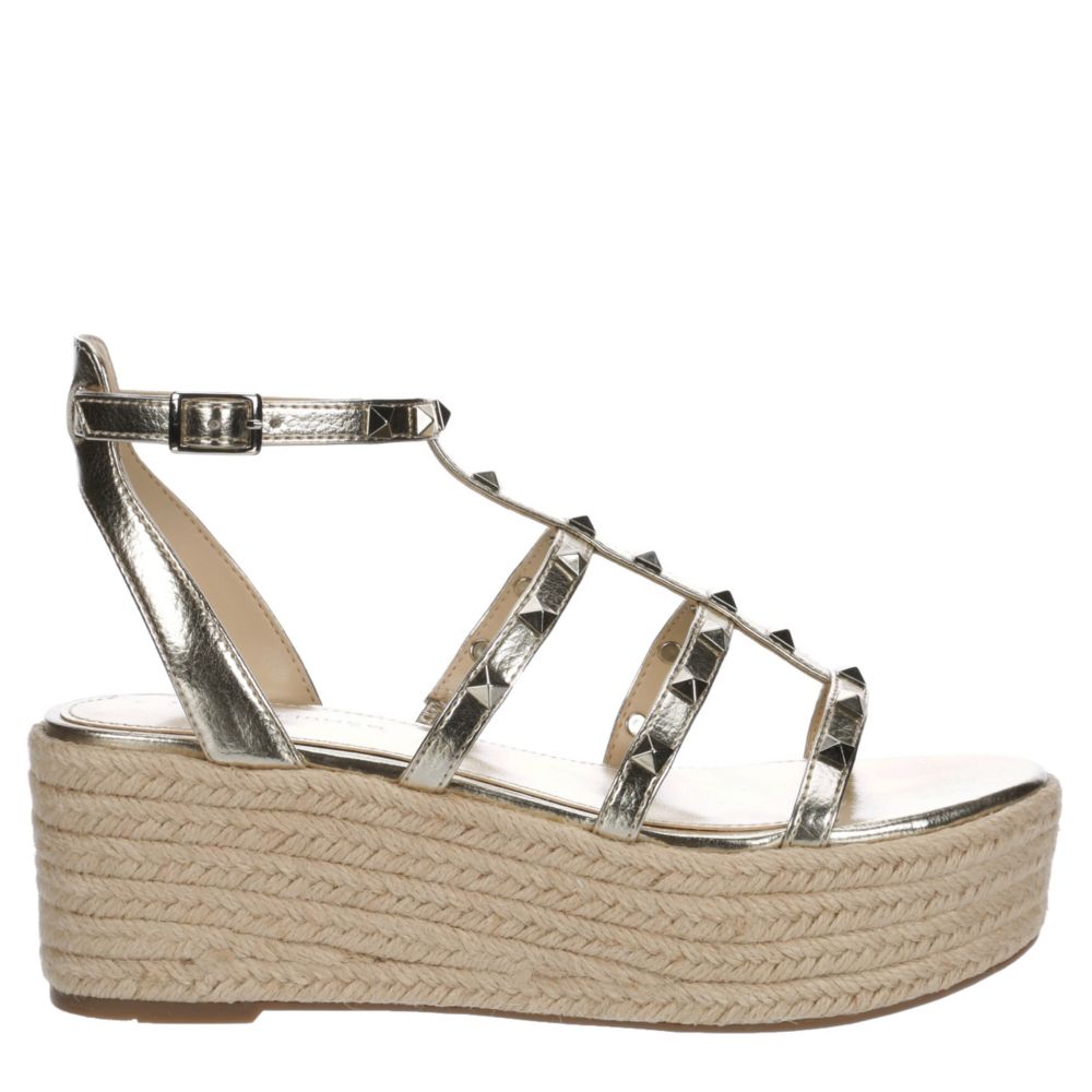 gold espadrille wedge sandals