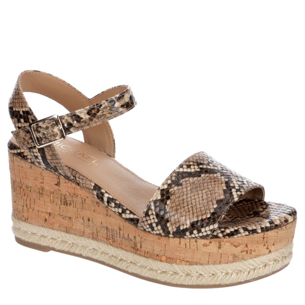 MICHAEL BY MICHAEL SHANNON Womens Kaitlin Wedge Sandal - SNAKE