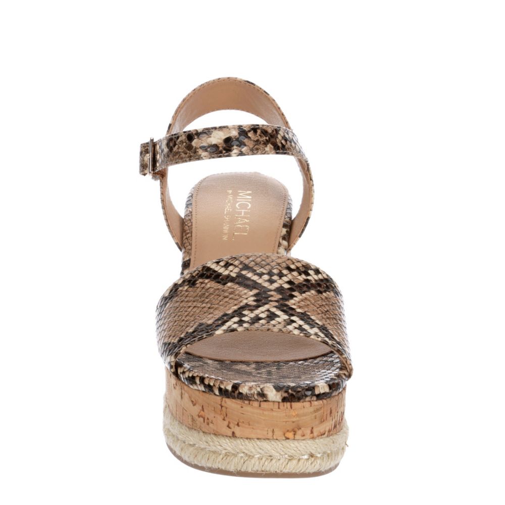 MICHAEL BY MICHAEL SHANNON Womens Kaitlin Wedge Sandal - SNAKE
