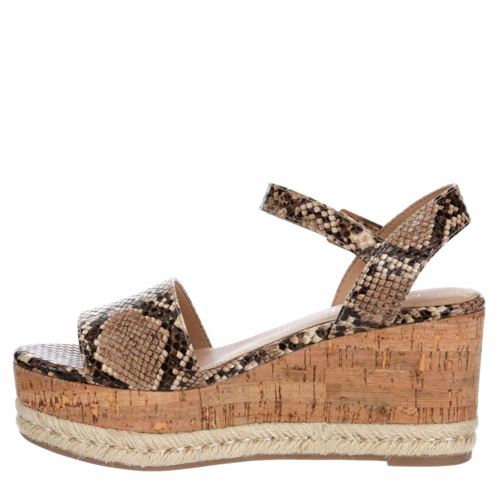 MICHAEL BY MICHAEL SHANNON Womens Kaitlin Wedge Sandal - SNAKE