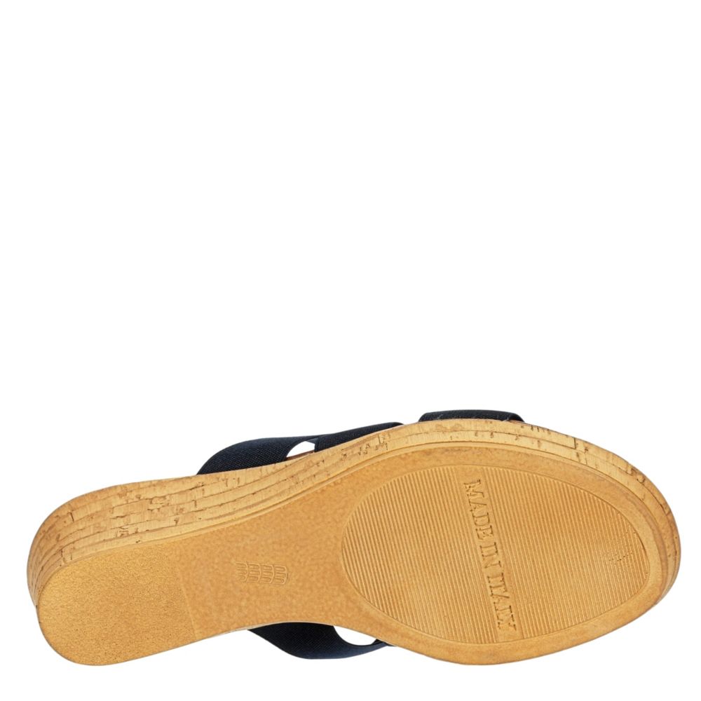 ITALIAN SHOEMAKERS Womens Tayden Wedge Slide Sandal - NAVY