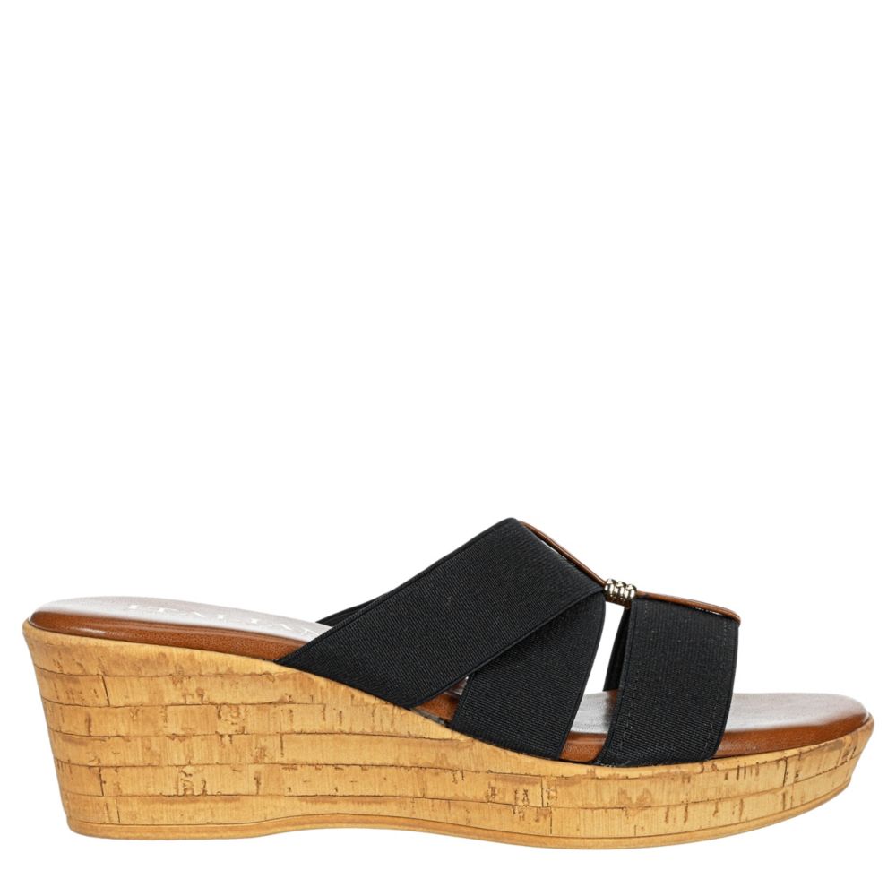 italian shoemakers black wedge sandals