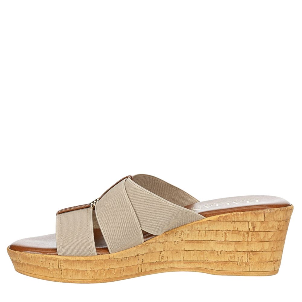 ITALIAN SHOEMAKERS Womens Tayden Wedge Slide Sandal - TAUPE