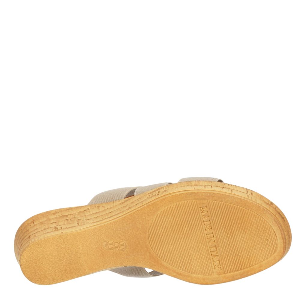 ITALIAN SHOEMAKERS Womens Tayden Wedge Slide Sandal - TAUPE