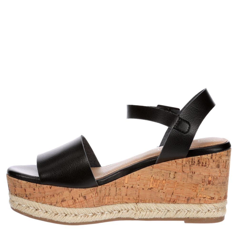 MICHAEL BY MICHAEL SHANNON Womens Kaitlin Wedge Sandal - BLACK