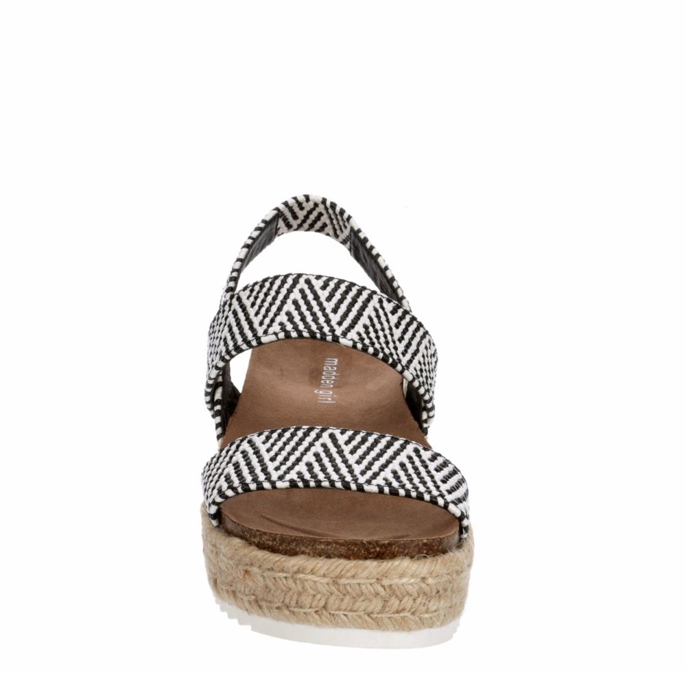 MADDEN GIRL Womens Cybell Espadrille Platform Sandal - BLACK