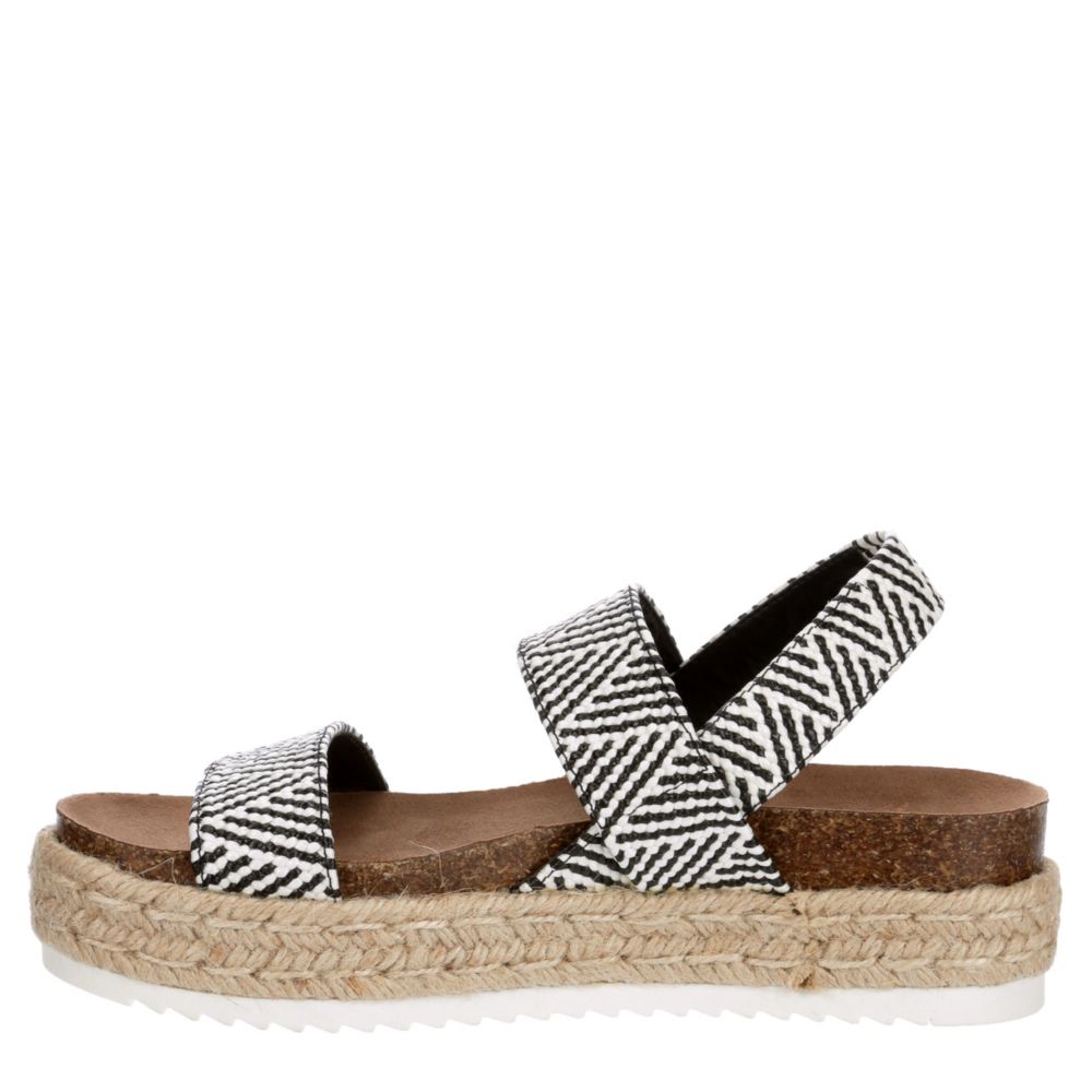 MADDEN GIRL Womens Cybell Espadrille Platform Sandal - BLACK
