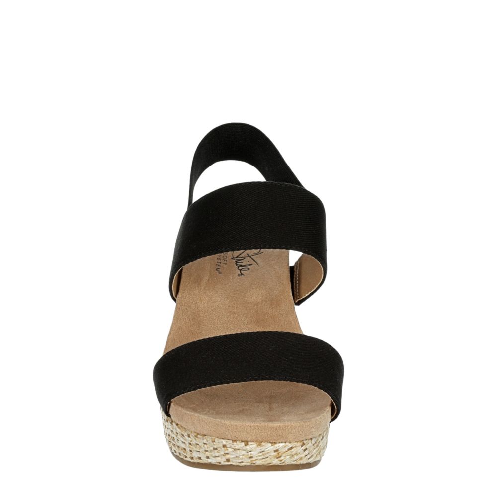 LIFESTRIDE Womens Delta Wedge Sandal - BLACK