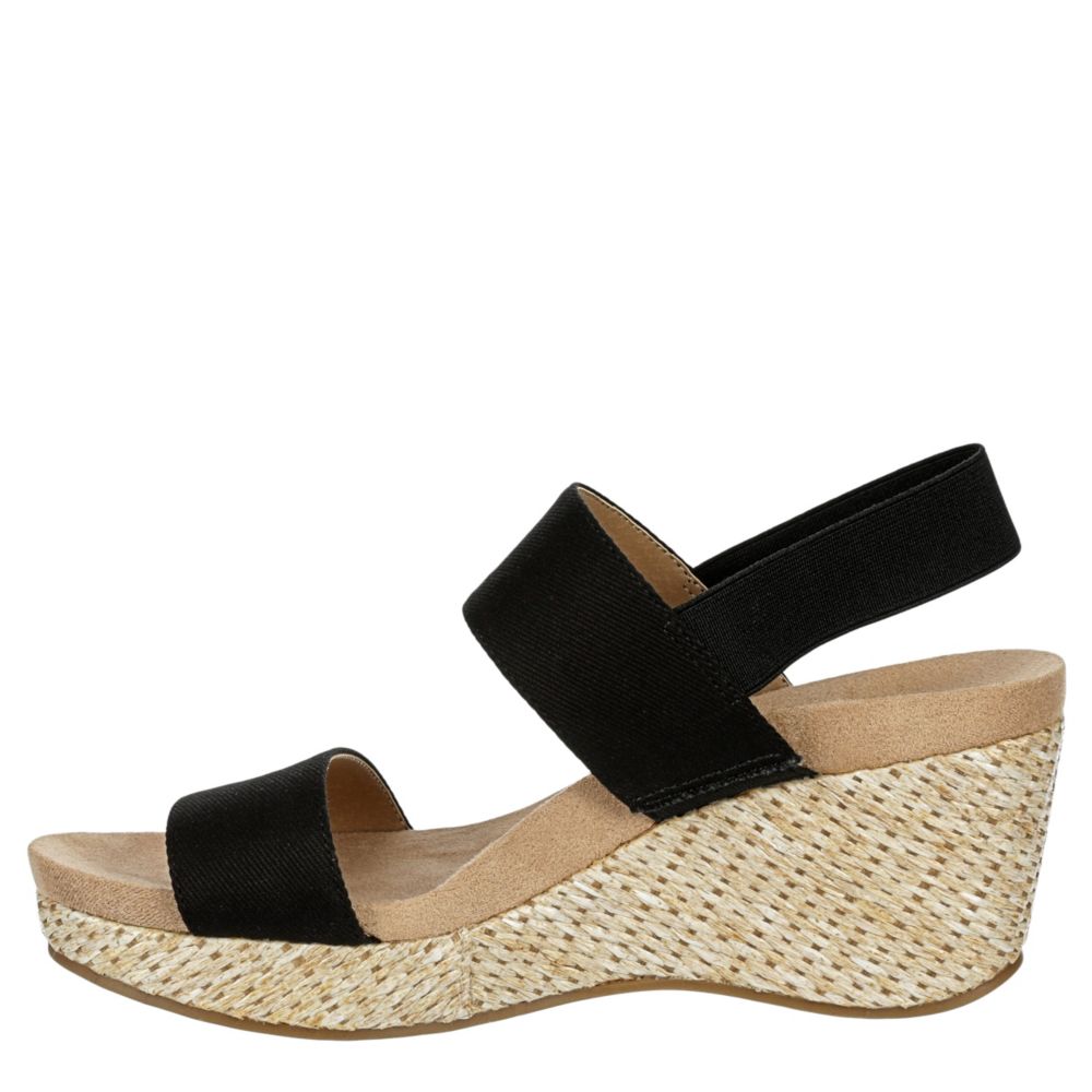 LIFESTRIDE Womens Delta Wedge Sandal - BLACK