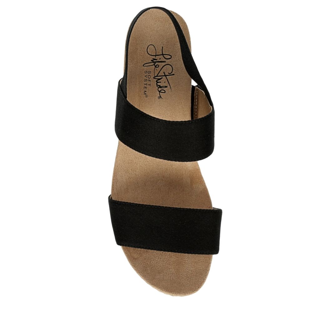 LIFESTRIDE Womens Delta Wedge Sandal - BLACK