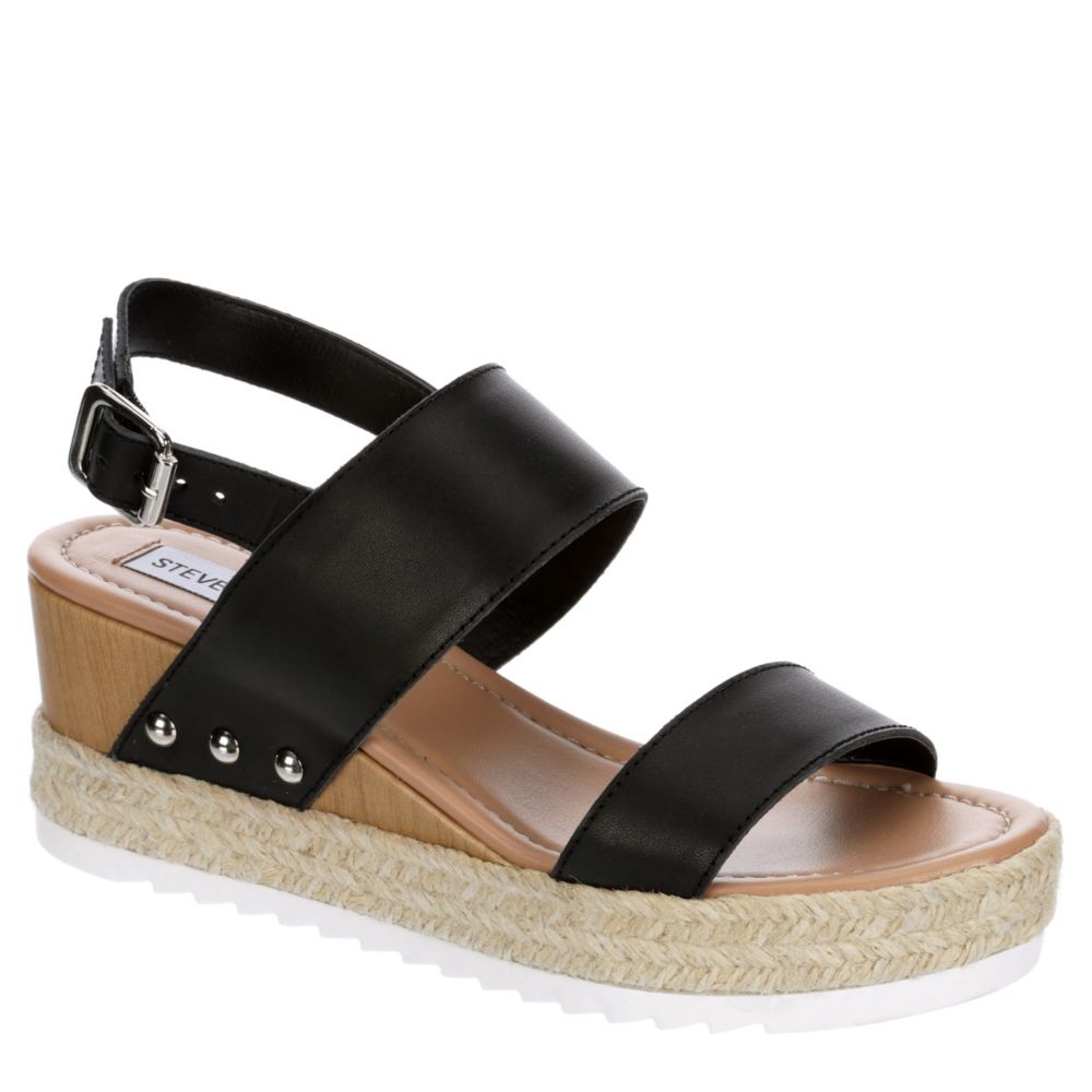 steve madden black wedge sandals