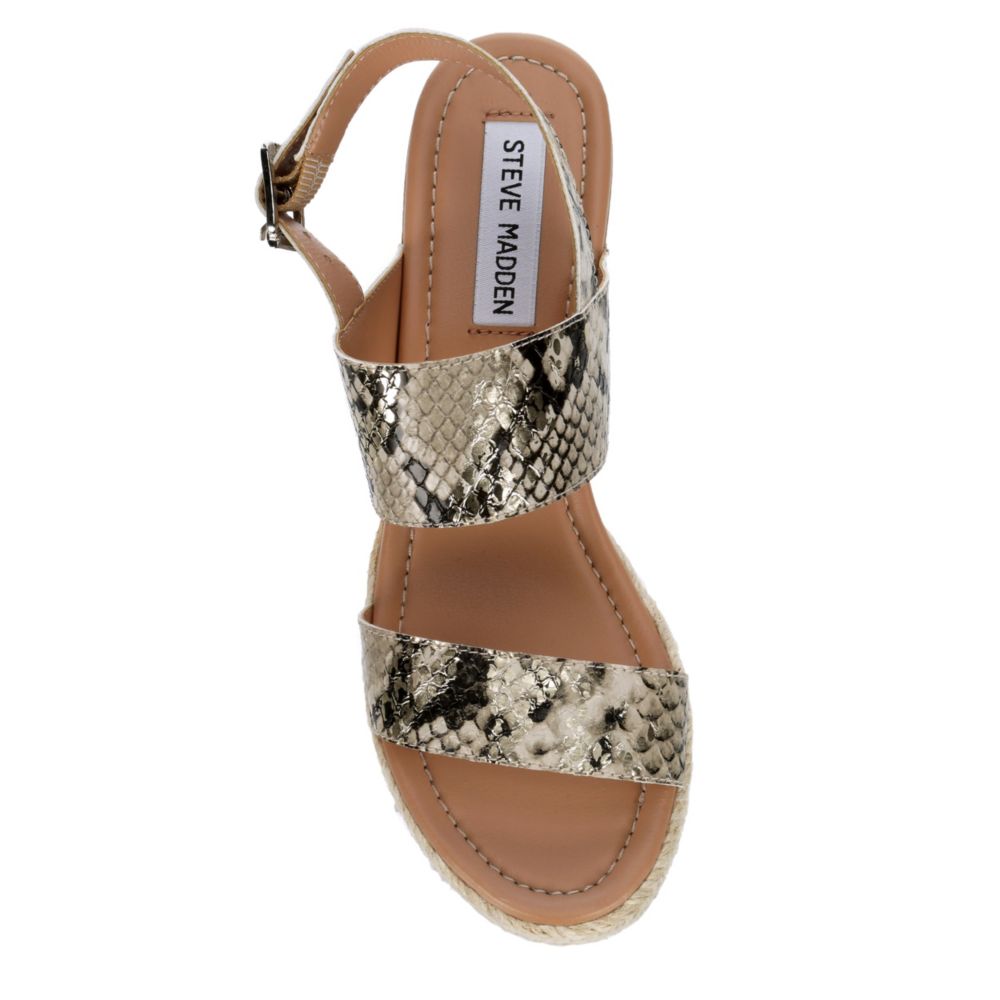 STEVE MADDEN Womens Jonas Espadrille Wedge Sandal - SNAKE