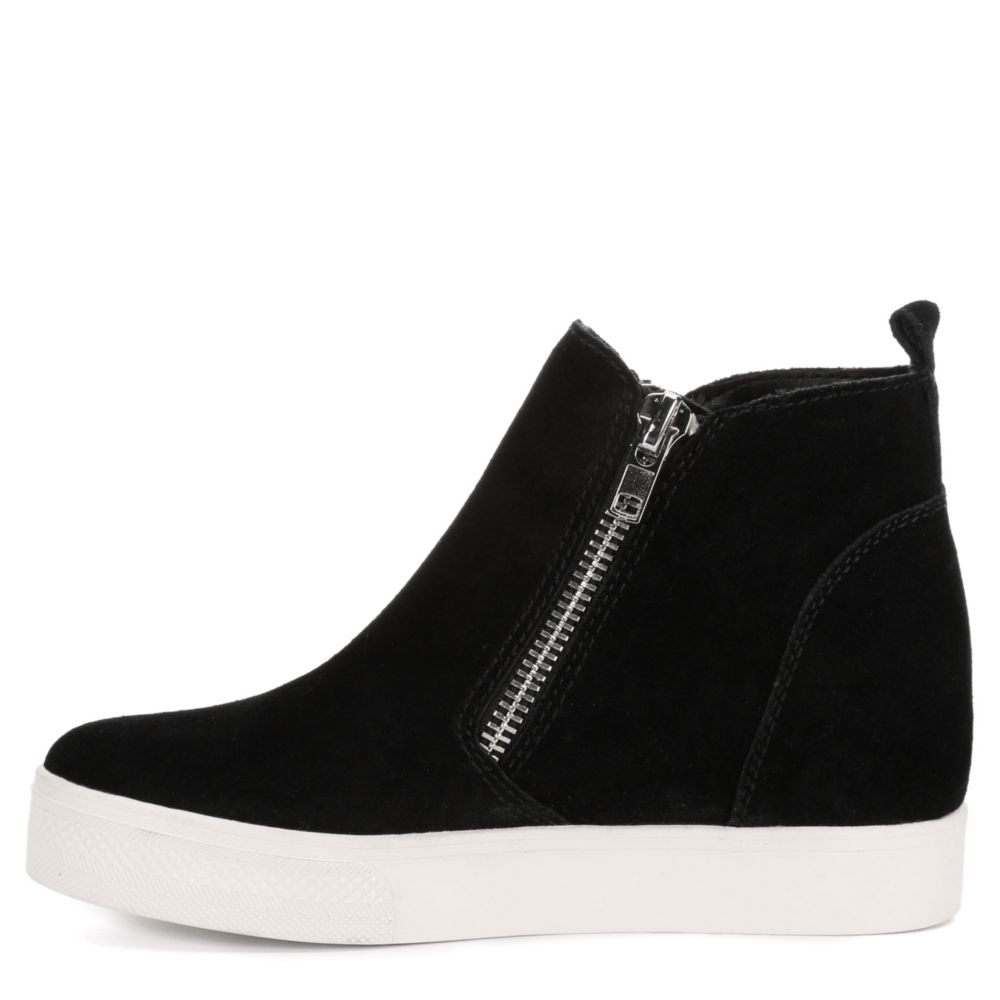 steve madden wedge sneakers black