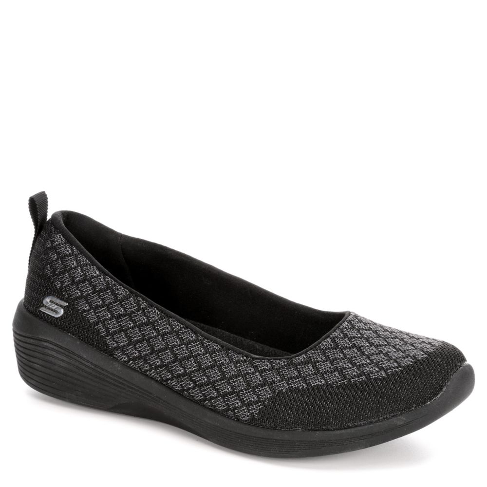 all black skechers womens