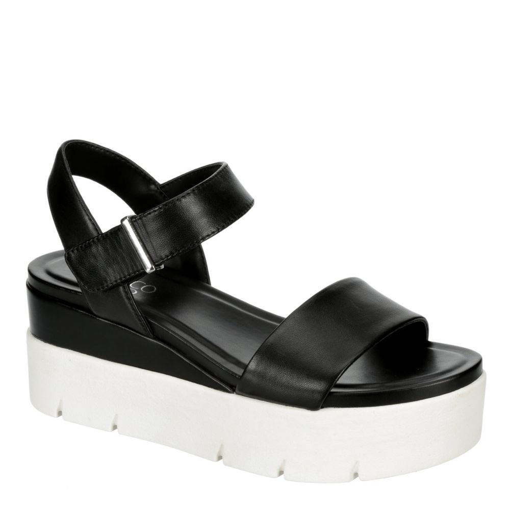 franco sarto black wedge sandals