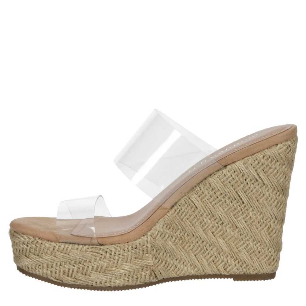 MADDEN GIRL Womens Valiee Espadrille Wedge Sandal - CLEAR