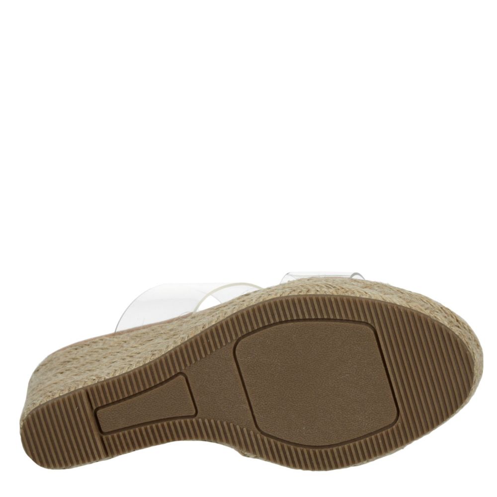 MADDEN GIRL Womens Valiee Espadrille Wedge Sandal - CLEAR